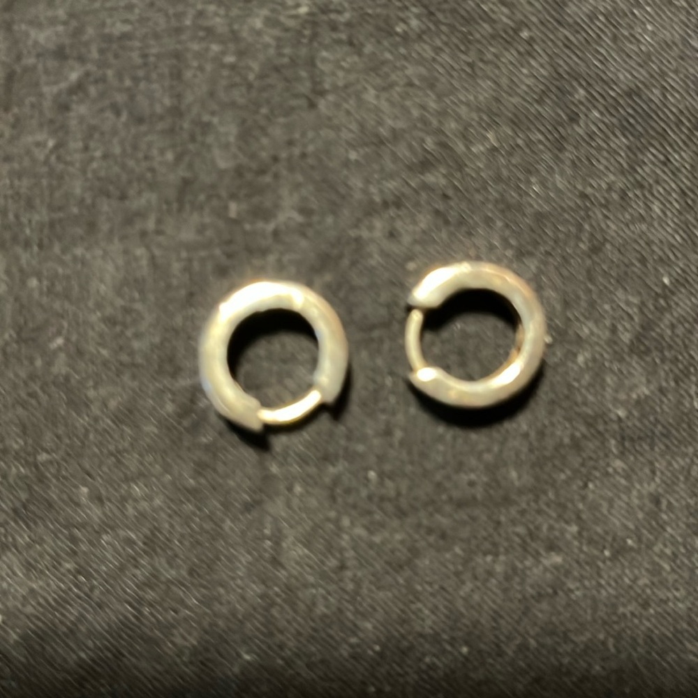 copy 925 Sterling Silver Small Chunky Hoop Earrings